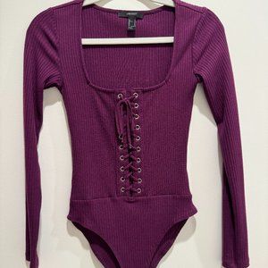 Forever 21 Purple Long Sleeve Bodysuit